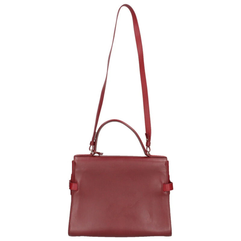 DELVAUX Handbag Tempête GM Box Calf Red Gold color for women w31.5cm h24cm