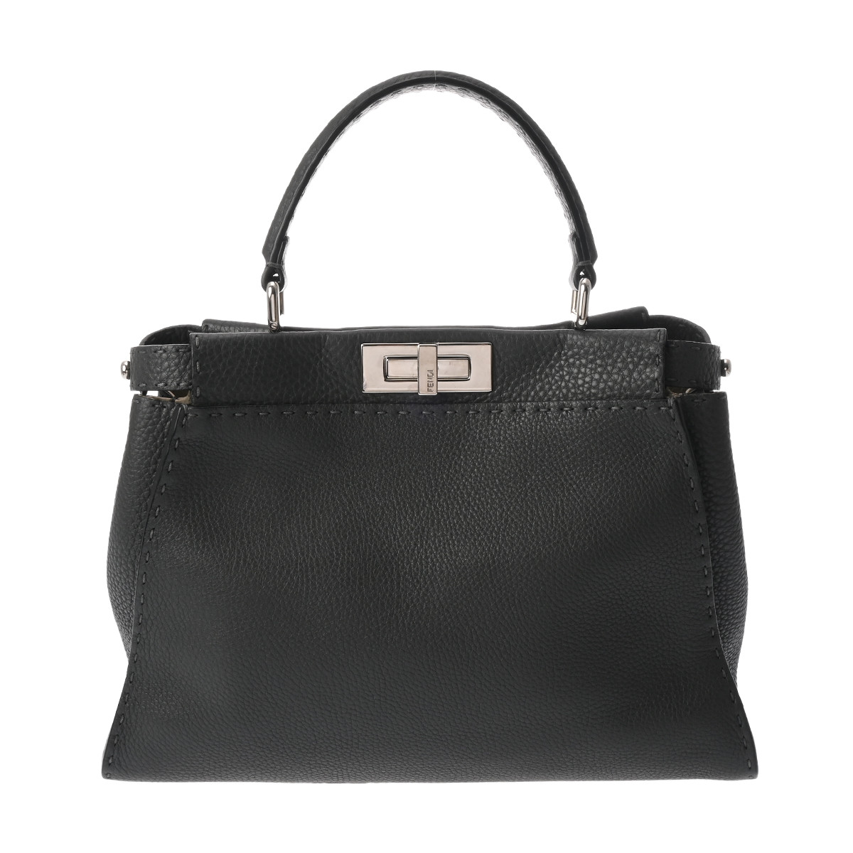 Fendi 8BN290-QOJ.178.039Z Handbag Calfskin Gray #WB2119