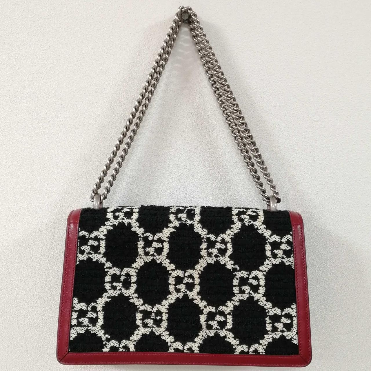 GUCCI Dionysus Chain Shoulder Bag Black Red Size Width 10.6 in Women 99