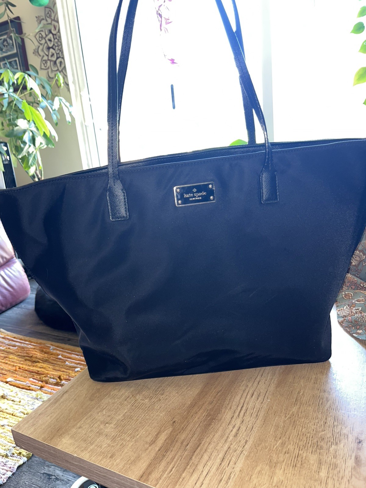 KATE SPADE Blake Avenue Loden Tote Handbag Black Nylon