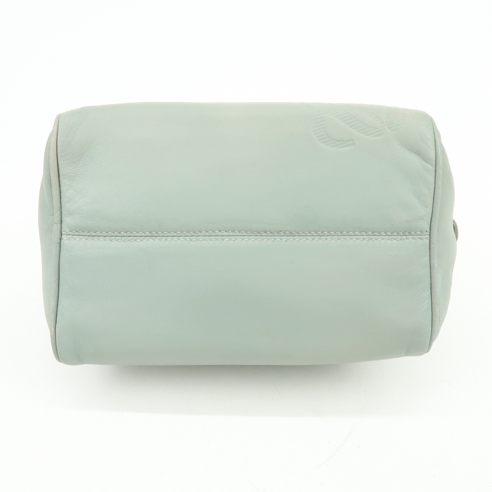 LOEWE Anagram Nappa Leather Mini Hand Bag Blue Authentic Used F/S