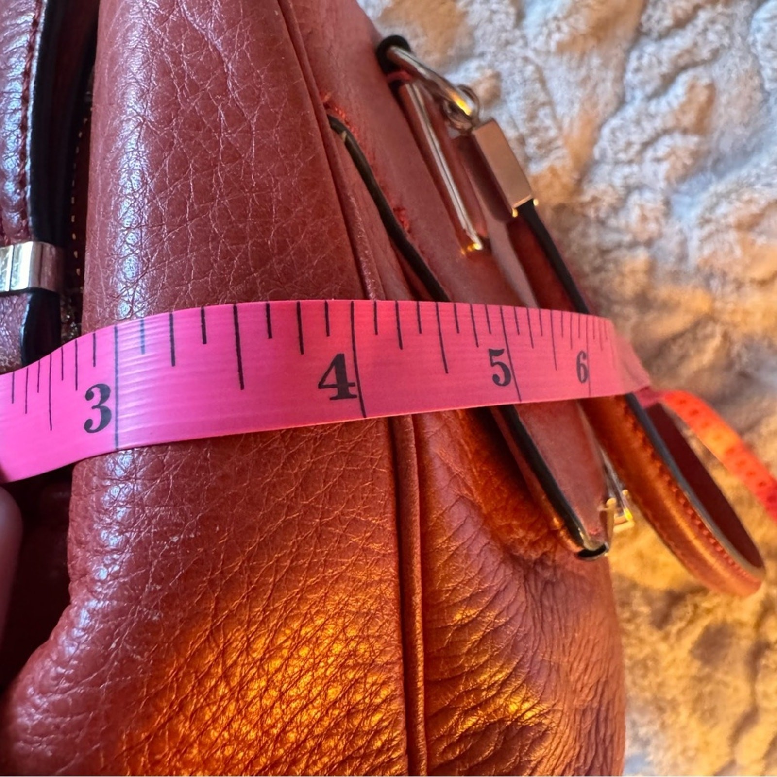 Coach Madison Madeline East West Leather Satchel Coral Red Detachable Crossbody