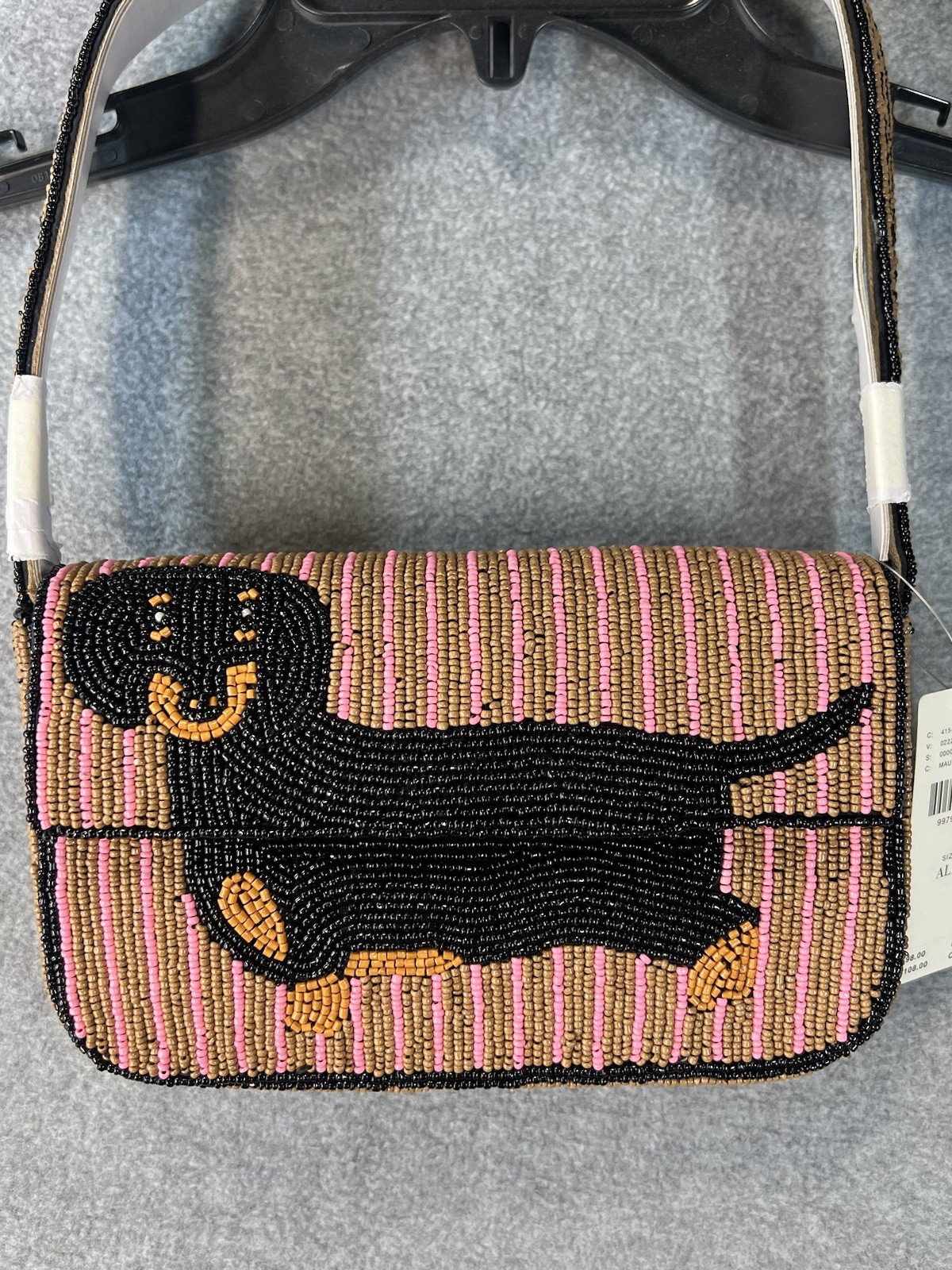 Anthropologie The Fiona Beaded Bag Dachshund Weiner Dog NWT