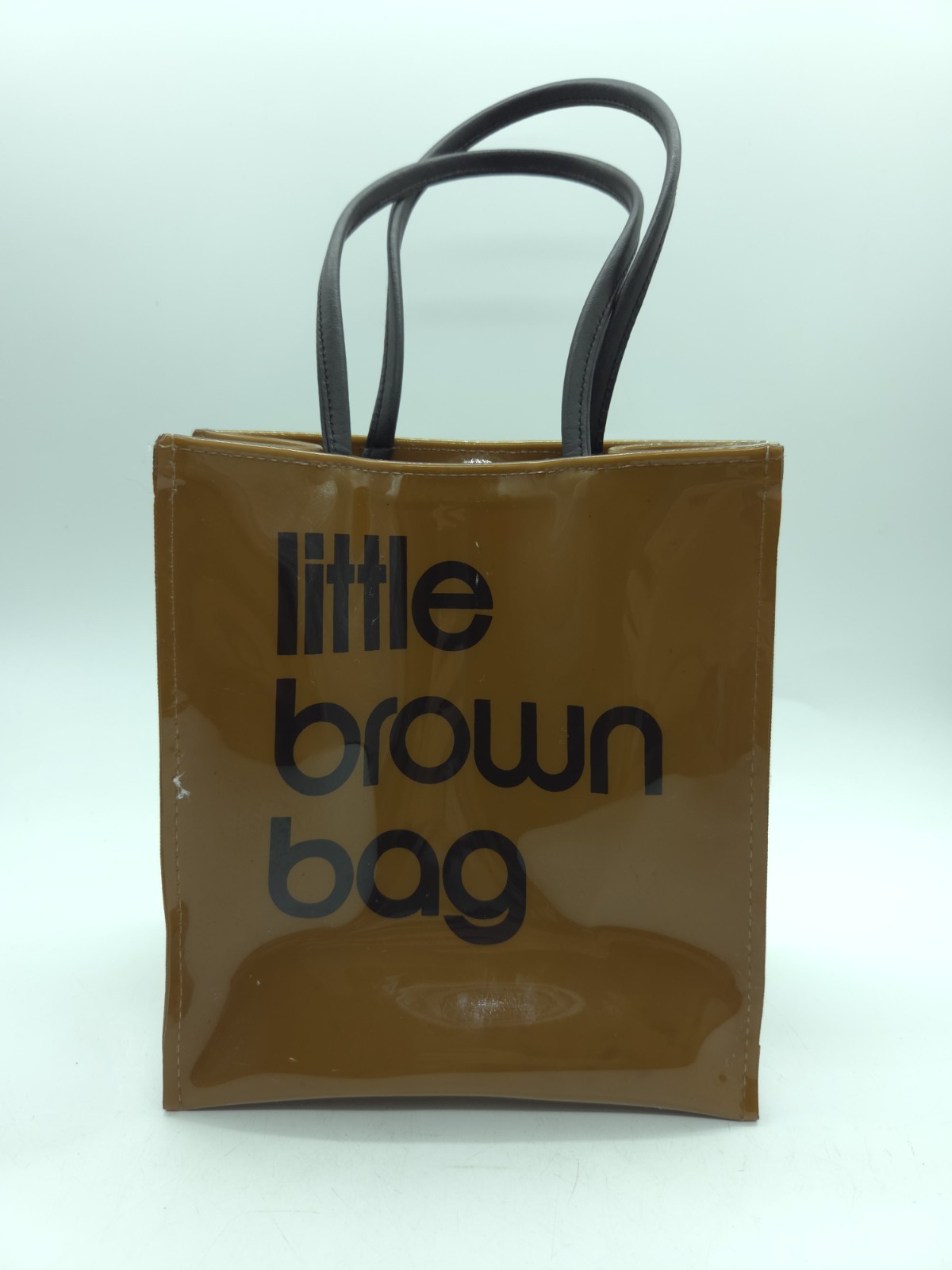 Bloomingdale’s Little Brown Bag Small Vinyl Top Handle Satchel Shopping Tote Bag