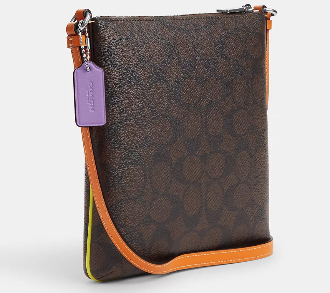 with tags Coach CL671 Mini Rowan File Bag Brown Signature SilverBro G1N