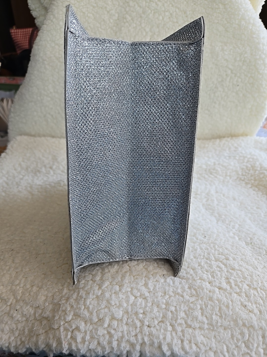 NWOT Unique Womens Silver Toned Evening Bag, Purse, Kisslock Handle, Unbranded