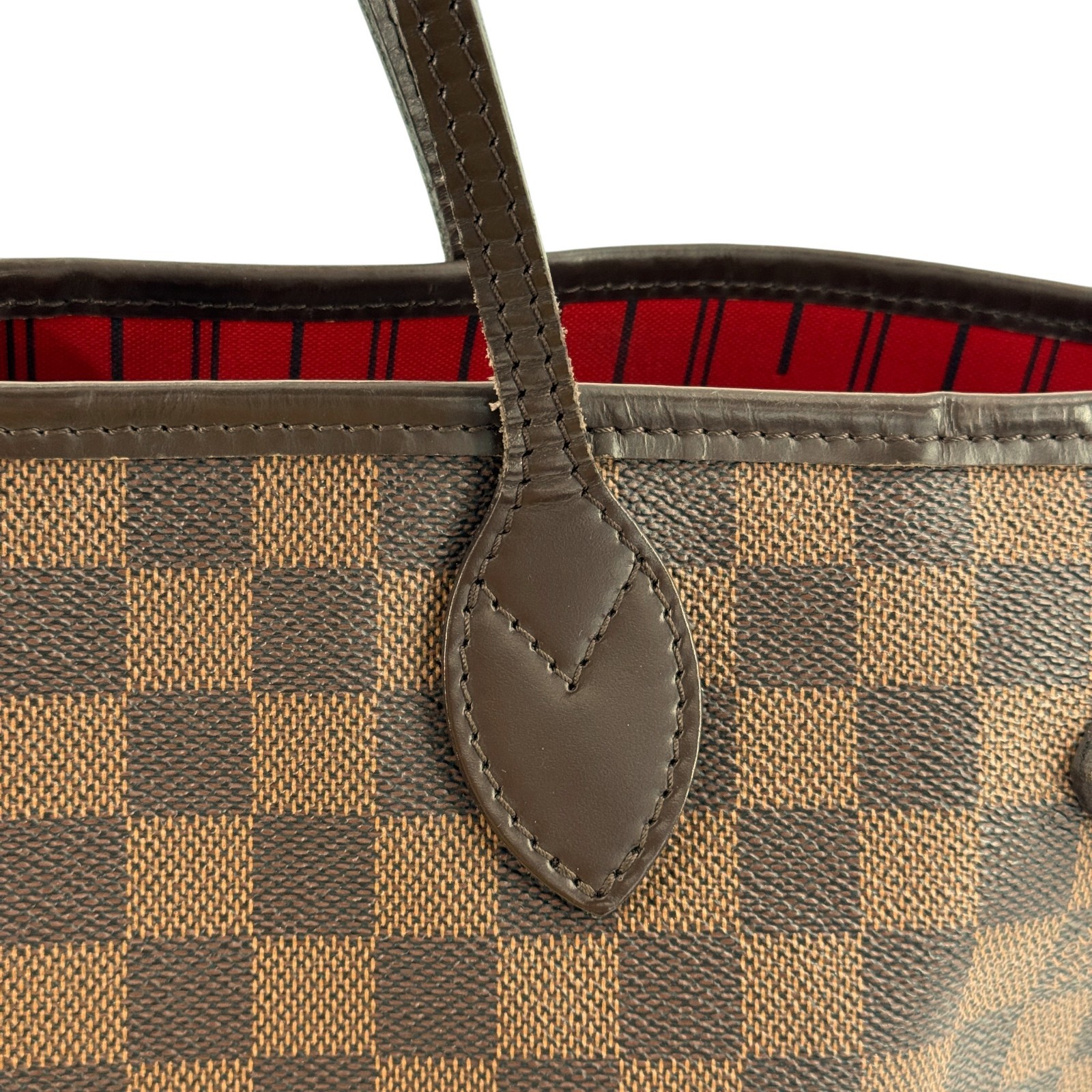 LOUIS VUITTON Neverfull MM Damier Ebene Brown Canvas Shoulder Tote Bag N51105