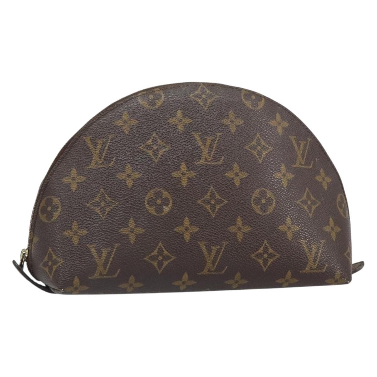 LOUIS VUITTON Monogram Trousse Demi Ronde Cosmetic Pouch M47520 LV Auth 161707