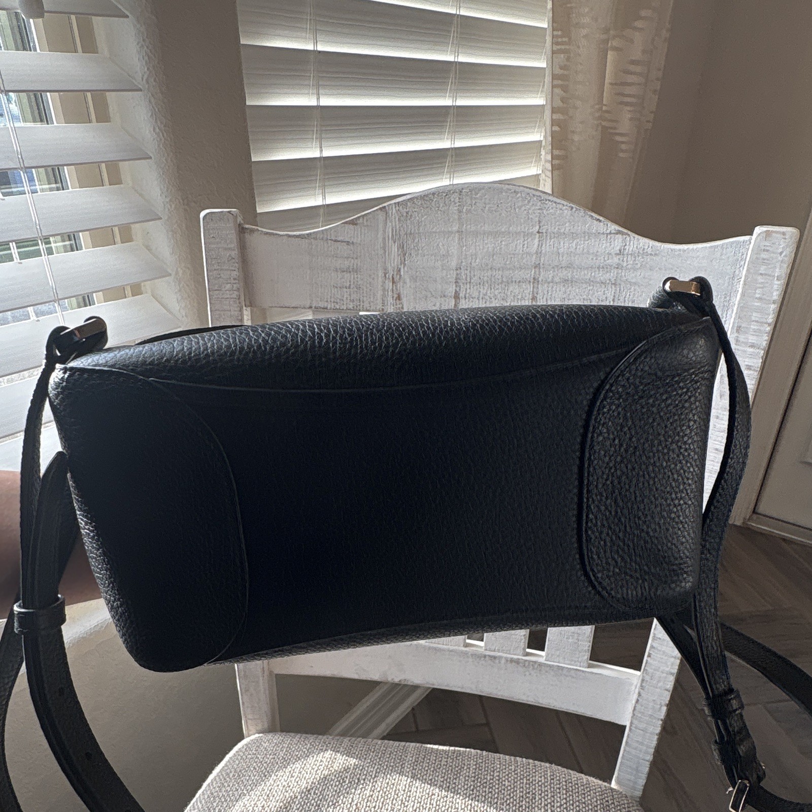 Kate Spade New York Black Drawstring Backpack w/ Detachable Pouch Silver