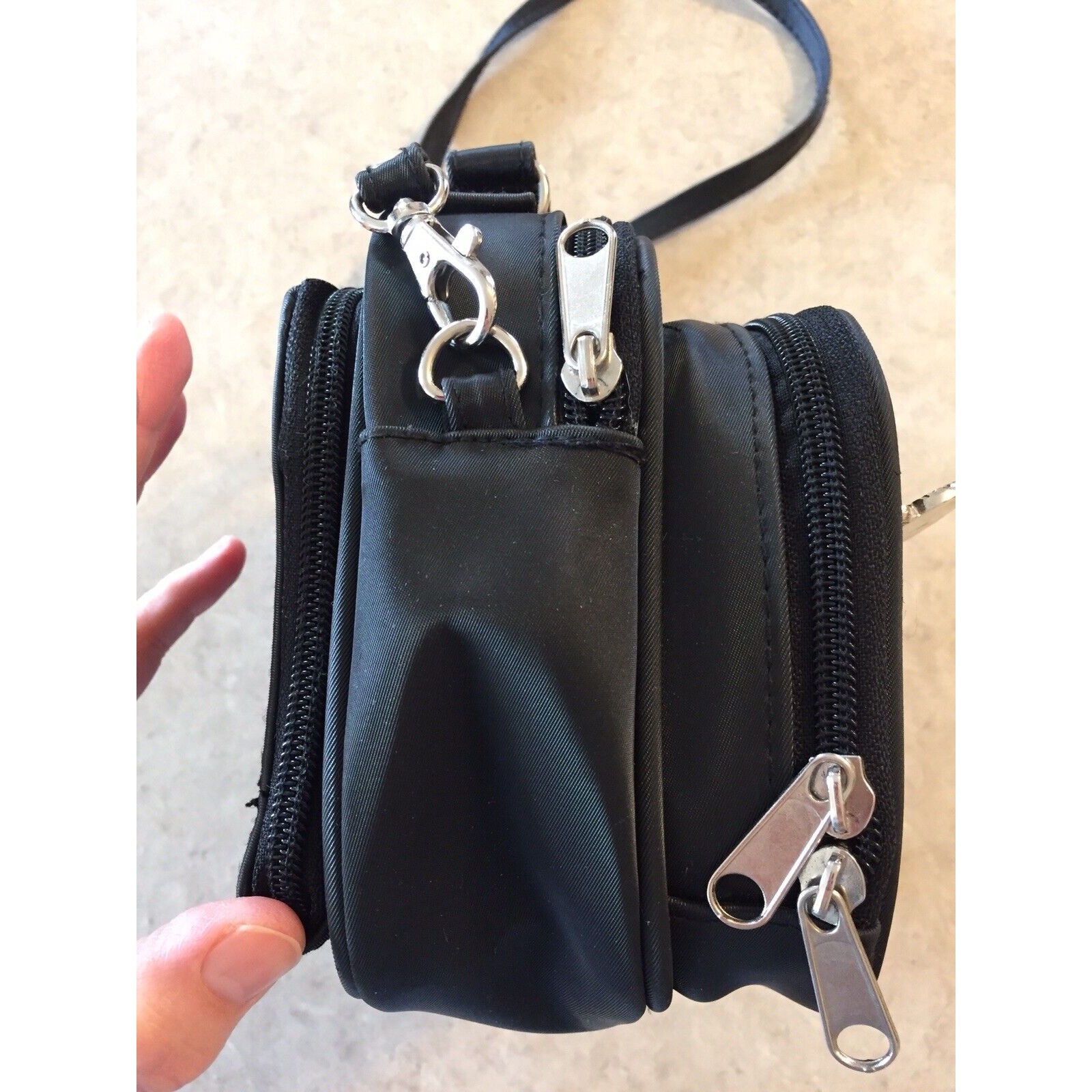 Limited Too Sz 16/5 Black Dress and Purse Multi Pocket Makeup Case Heart Charm
