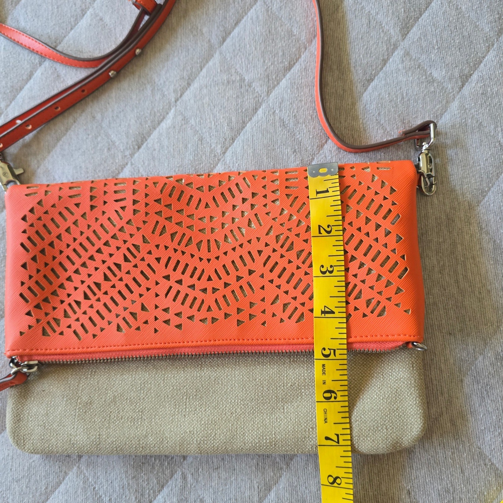 Stella and Dot Waverly Petite Crossbody Bag Orange Clutch