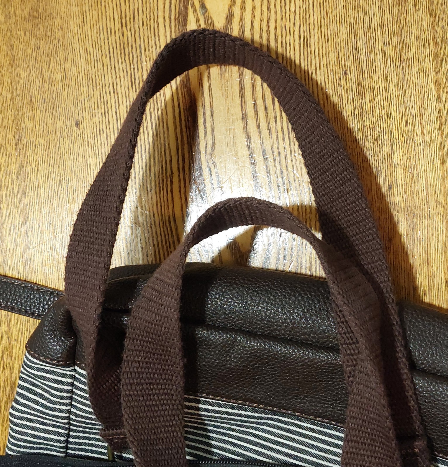 Chala Fat Cat Stripe Canvas Tote Shoulder Bag Cat Lover Gift Purse Tuxedo Kitty