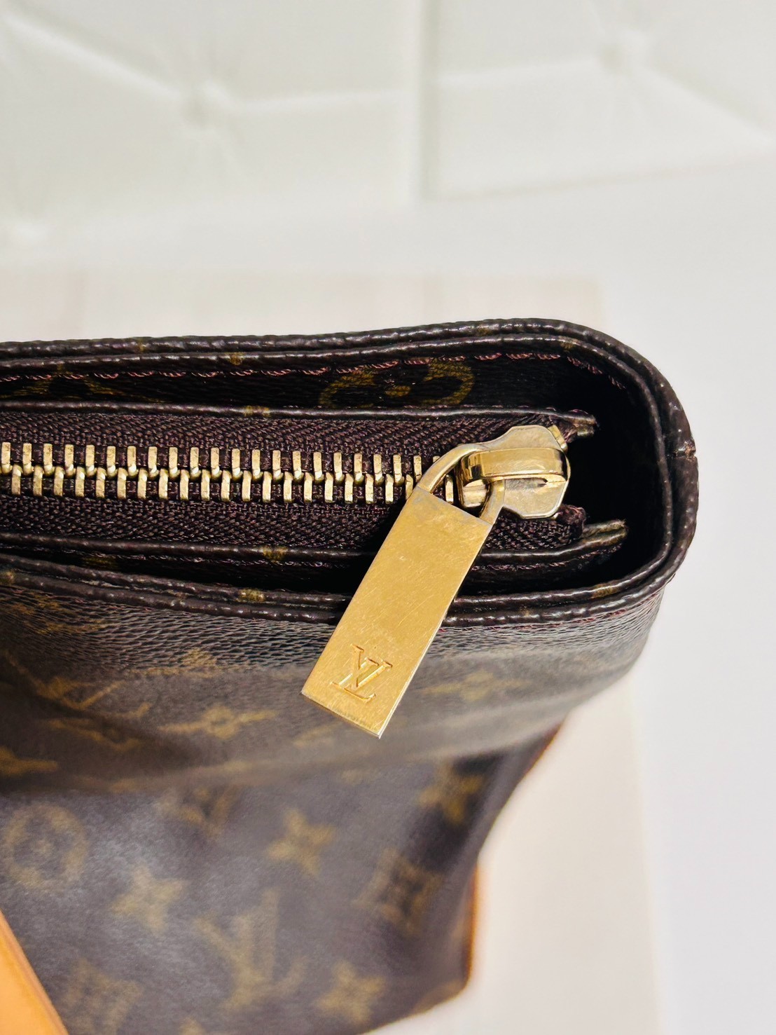 Louis Vuitton Monogram Cabas Mezzo M51151 Brown Tote Shoulder Bag LV