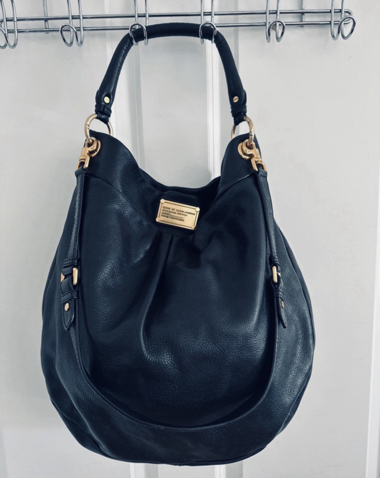 Marc by Marc Jacobs Classic Q Hillier Hobo Bag Black Leather Shoulder Crossbody