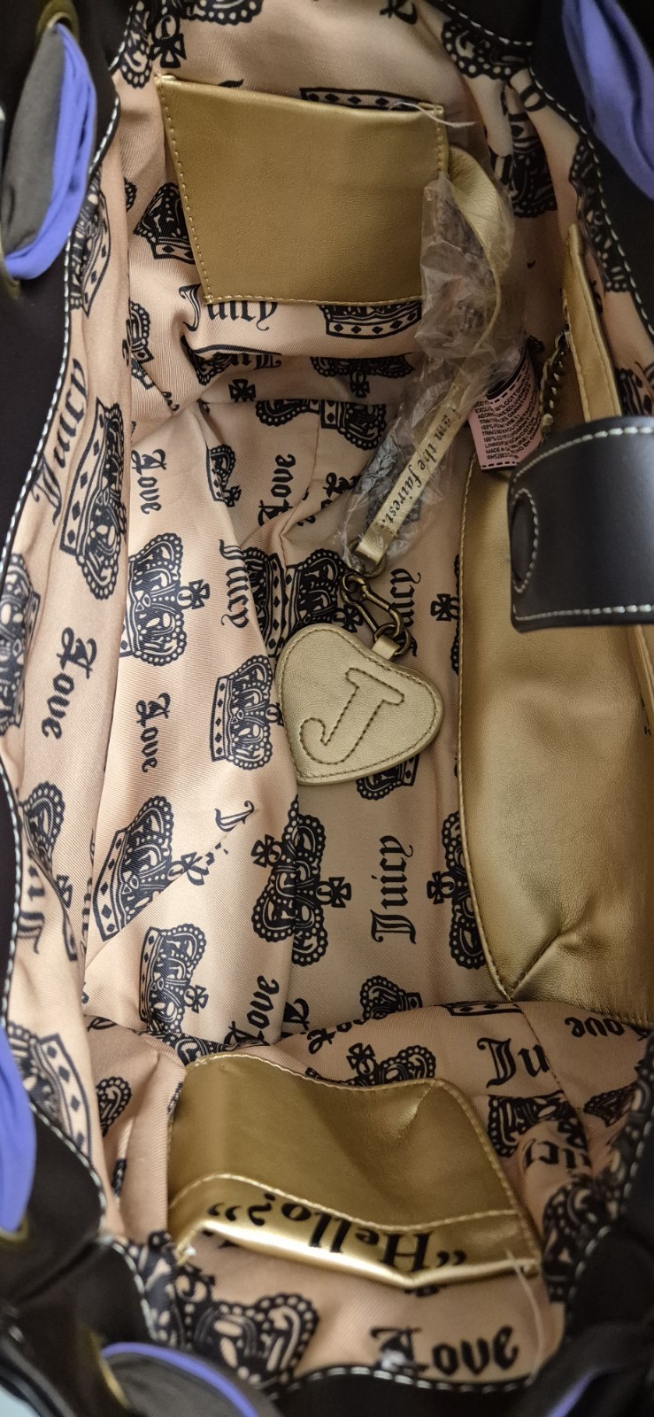 Juicy Couture Once Upon A Time Daydreamer Tote Bag Purple Choc Velour Y2K BNWT