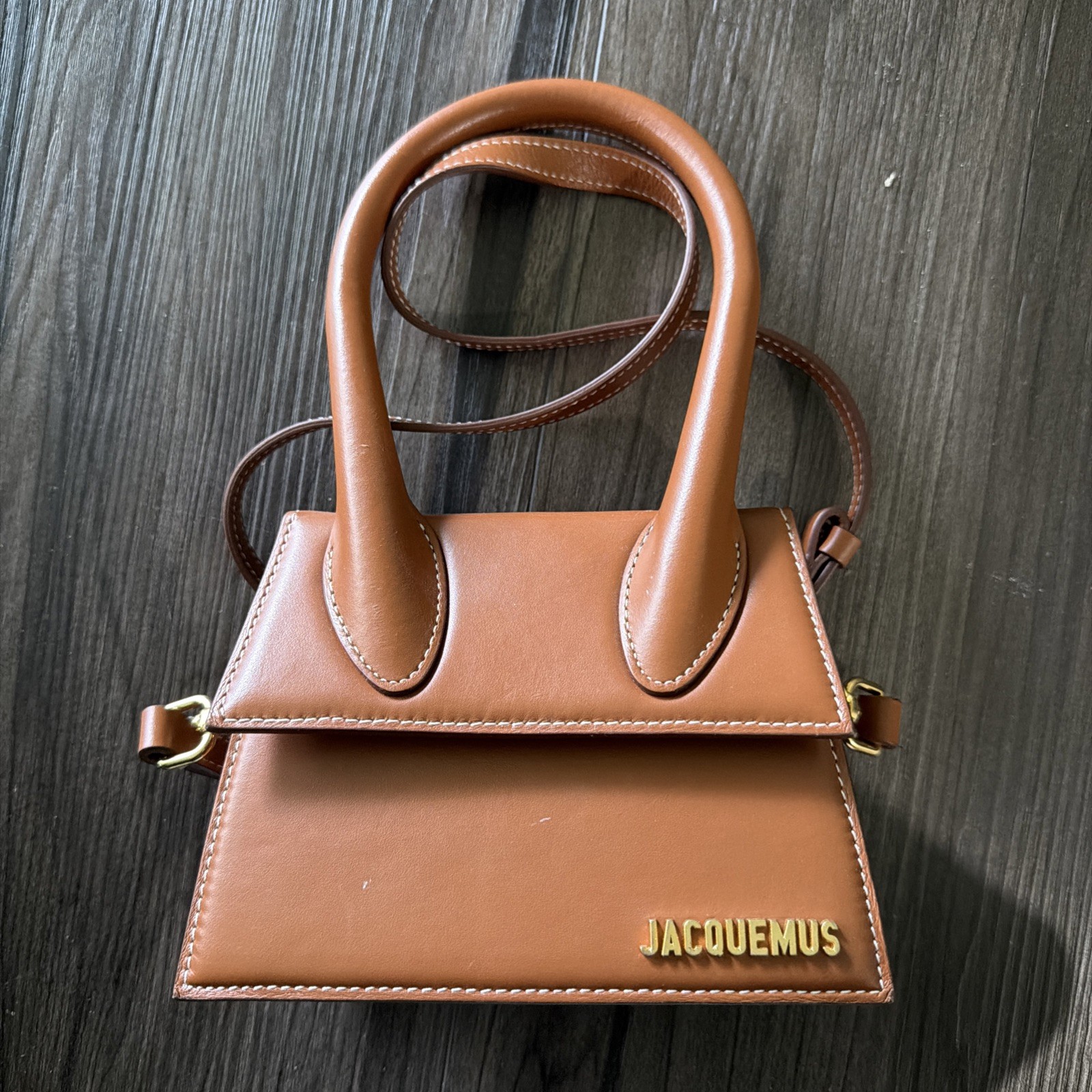 Jacquemus Le Chiquito Moyen Shoulder Bag With Gold Hardware