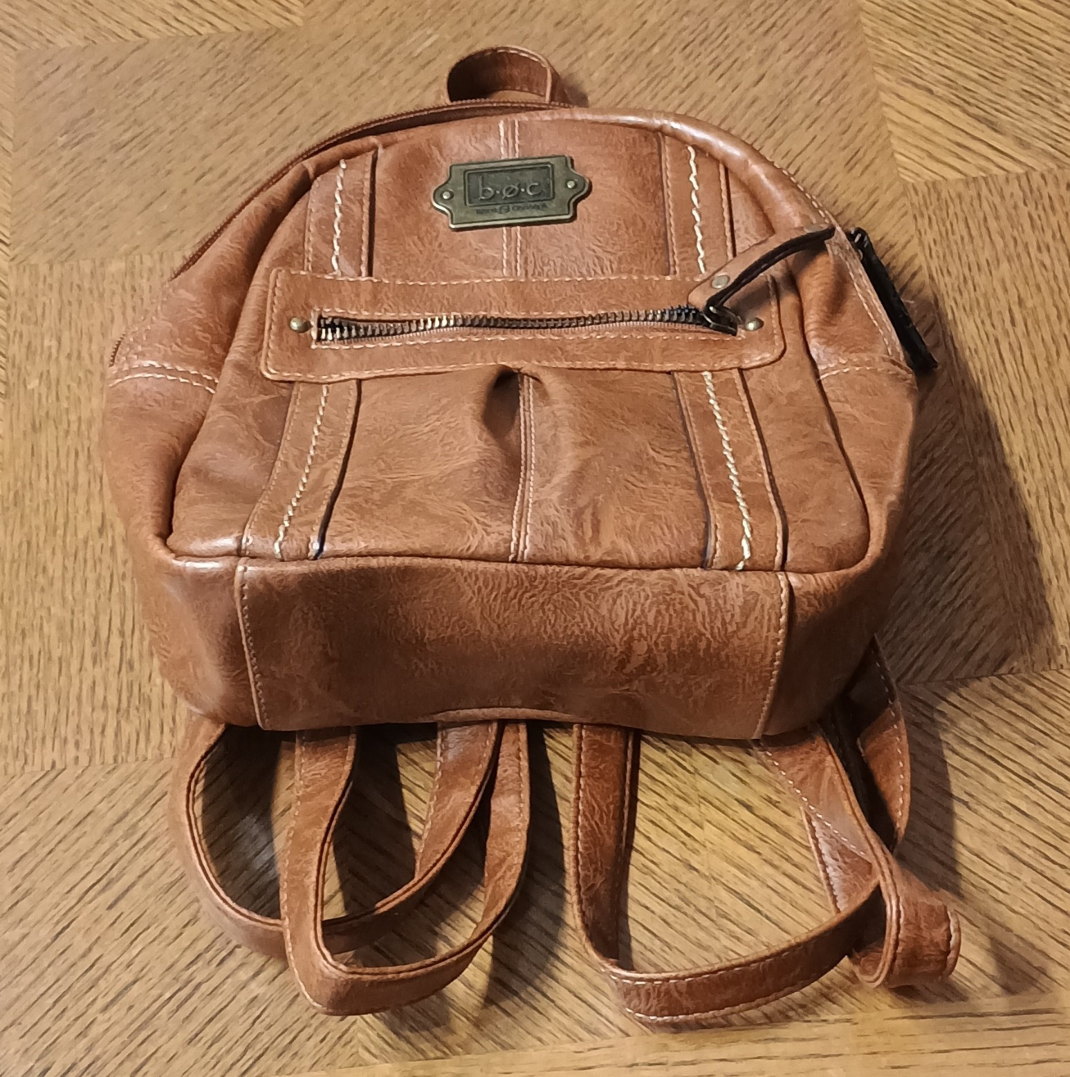BOC Mini Backpack Brown Born Concept Straps Pockets Zipper