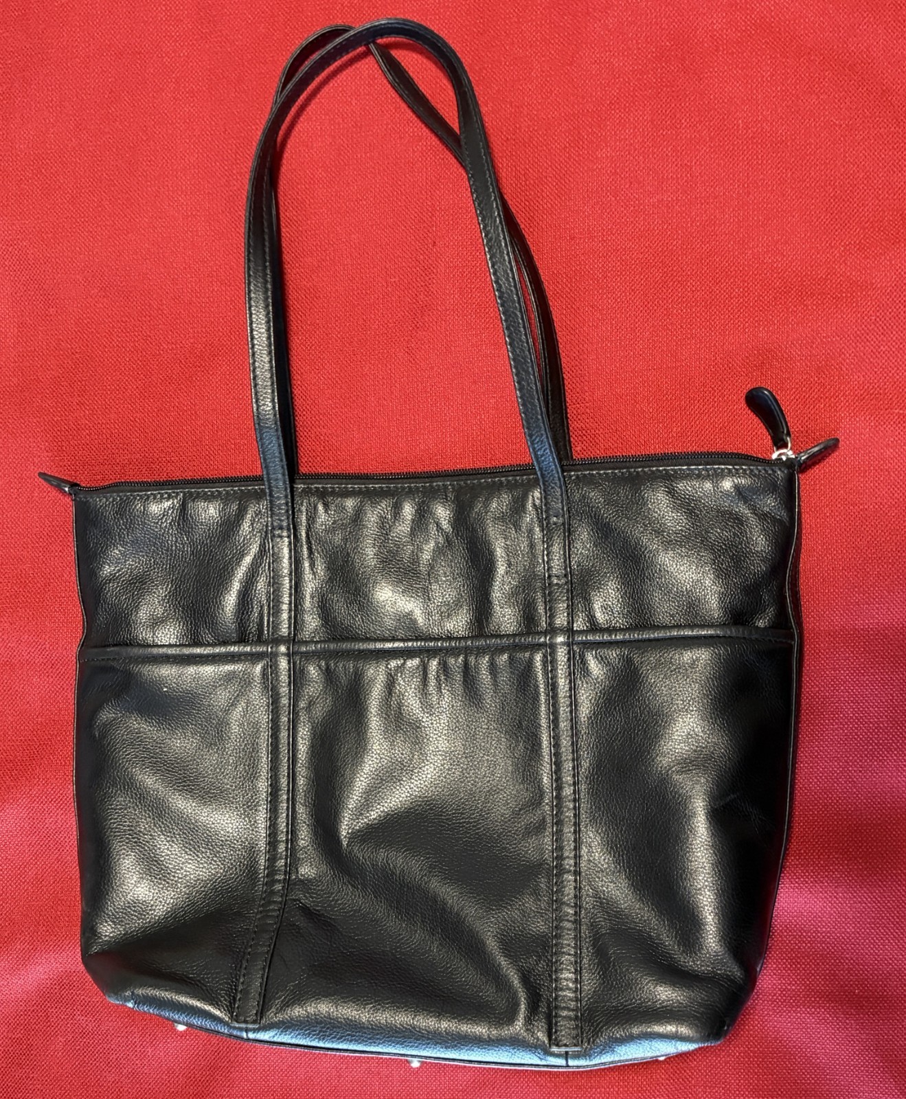 Black Leather Work Tote Shoulder Bag Large High Quality Excellent cond. RFID