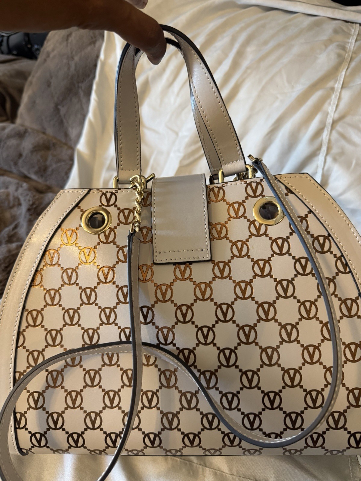 Valentino By Mario Valentino Spa Logo Monogram Satchel