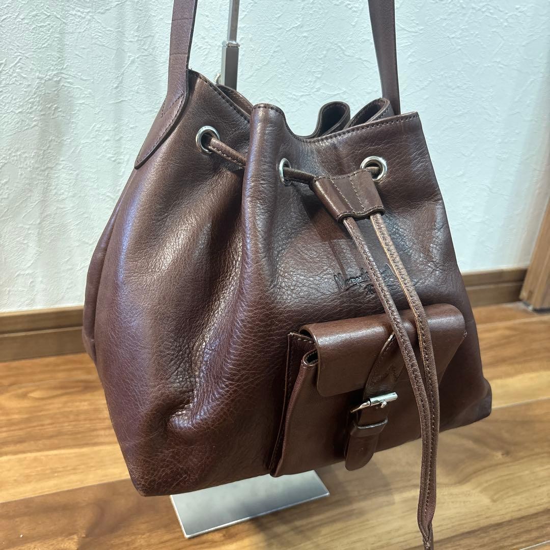Margaret Howell Old Leather Drawstring Shoulder Bag Used