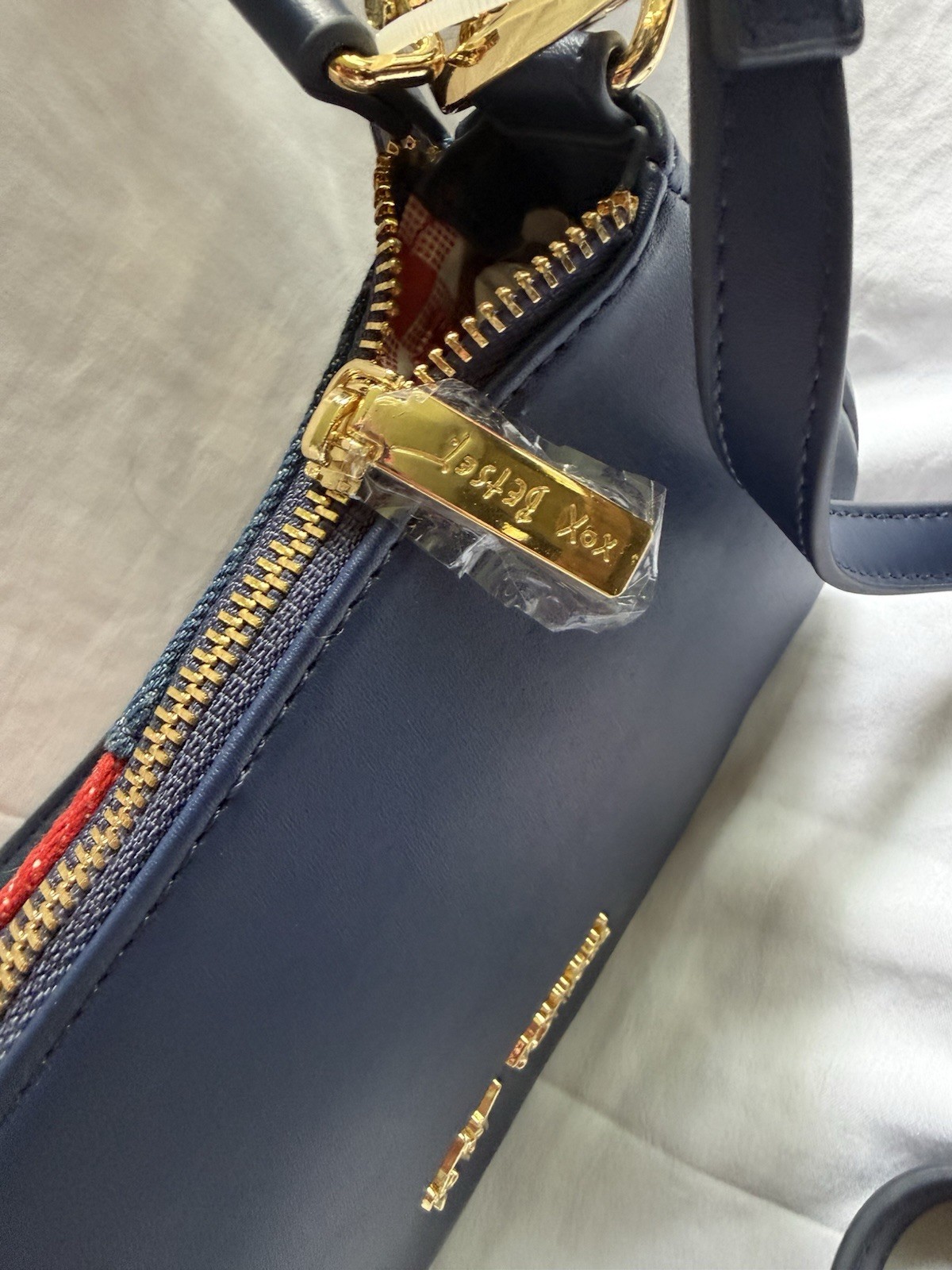 Betsey Johnson XOMINNY Red/White/Blue American Flag Handbag Purse NWT