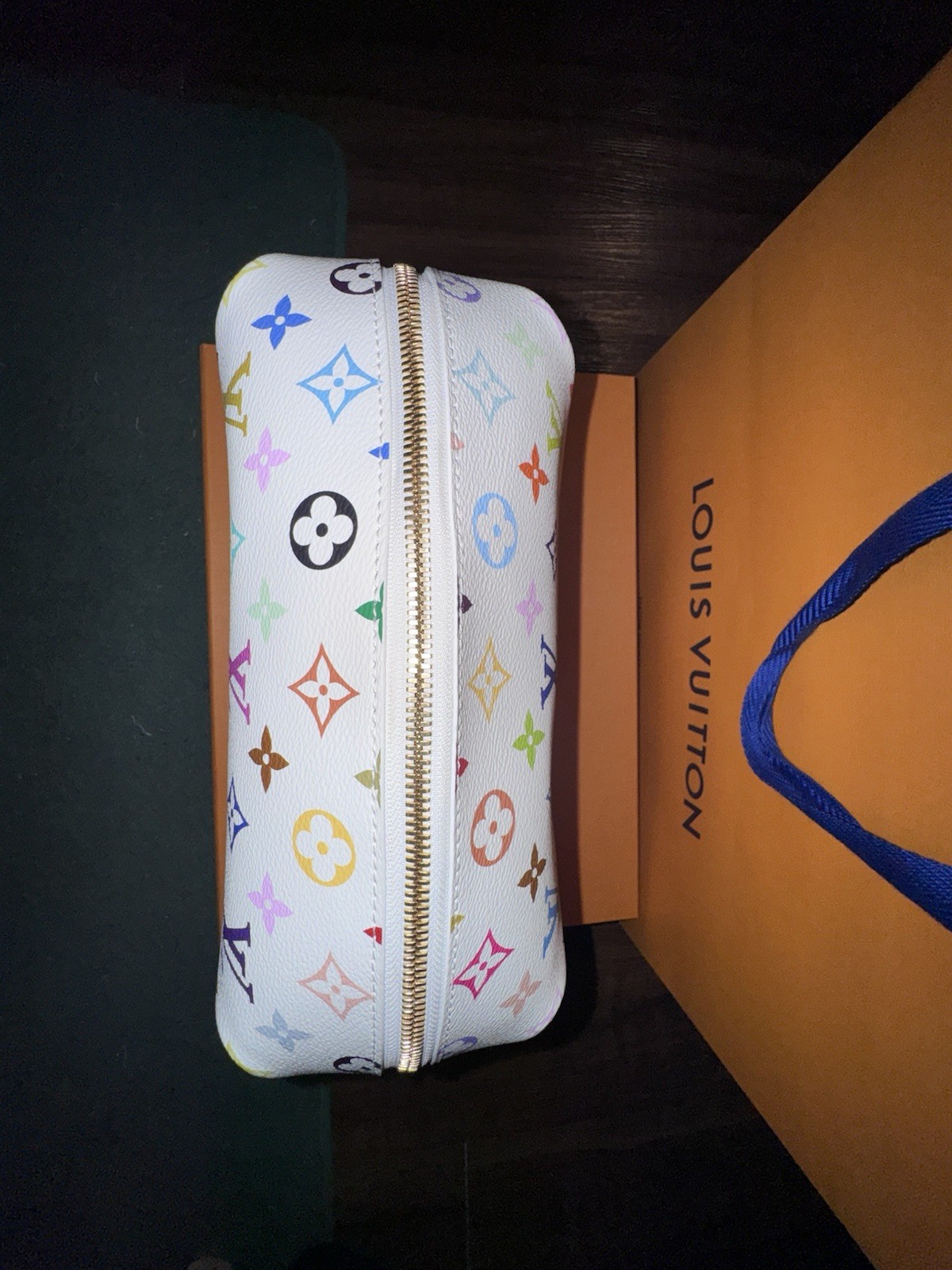 louis vuitton x takashi murakami multicolor monogram cosmetic pouch gm