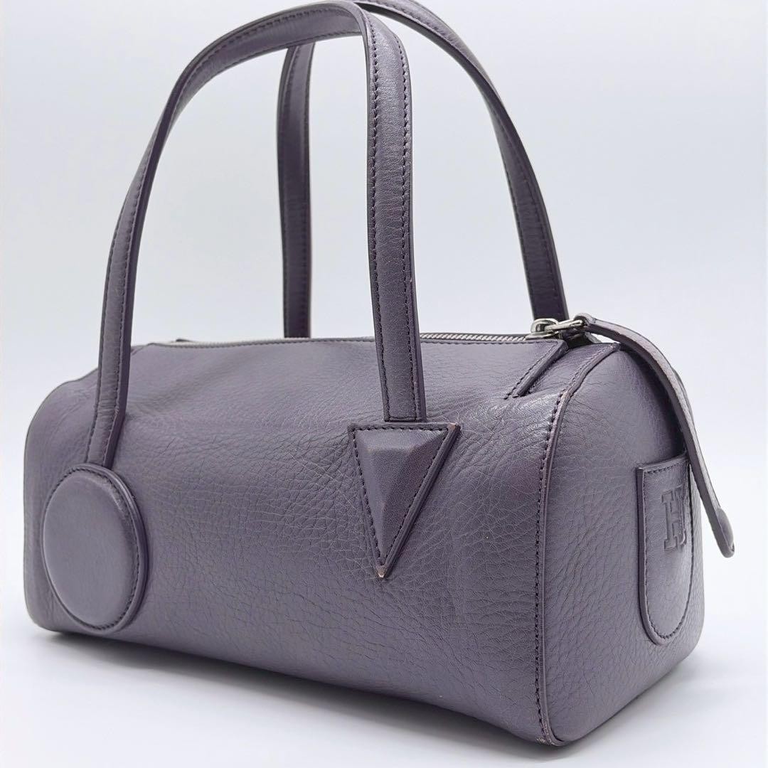 Hirofu Mini Bowery Bag Leather Purple Women Used Authentic