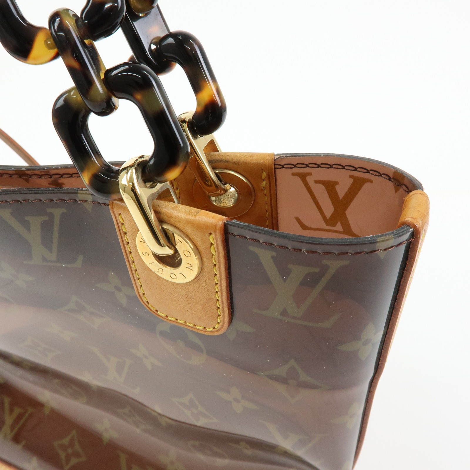 Louis Vuitton Monogram Cabas Ambre PM Tote Bag Clear Brown M92502 Auth Used F/S