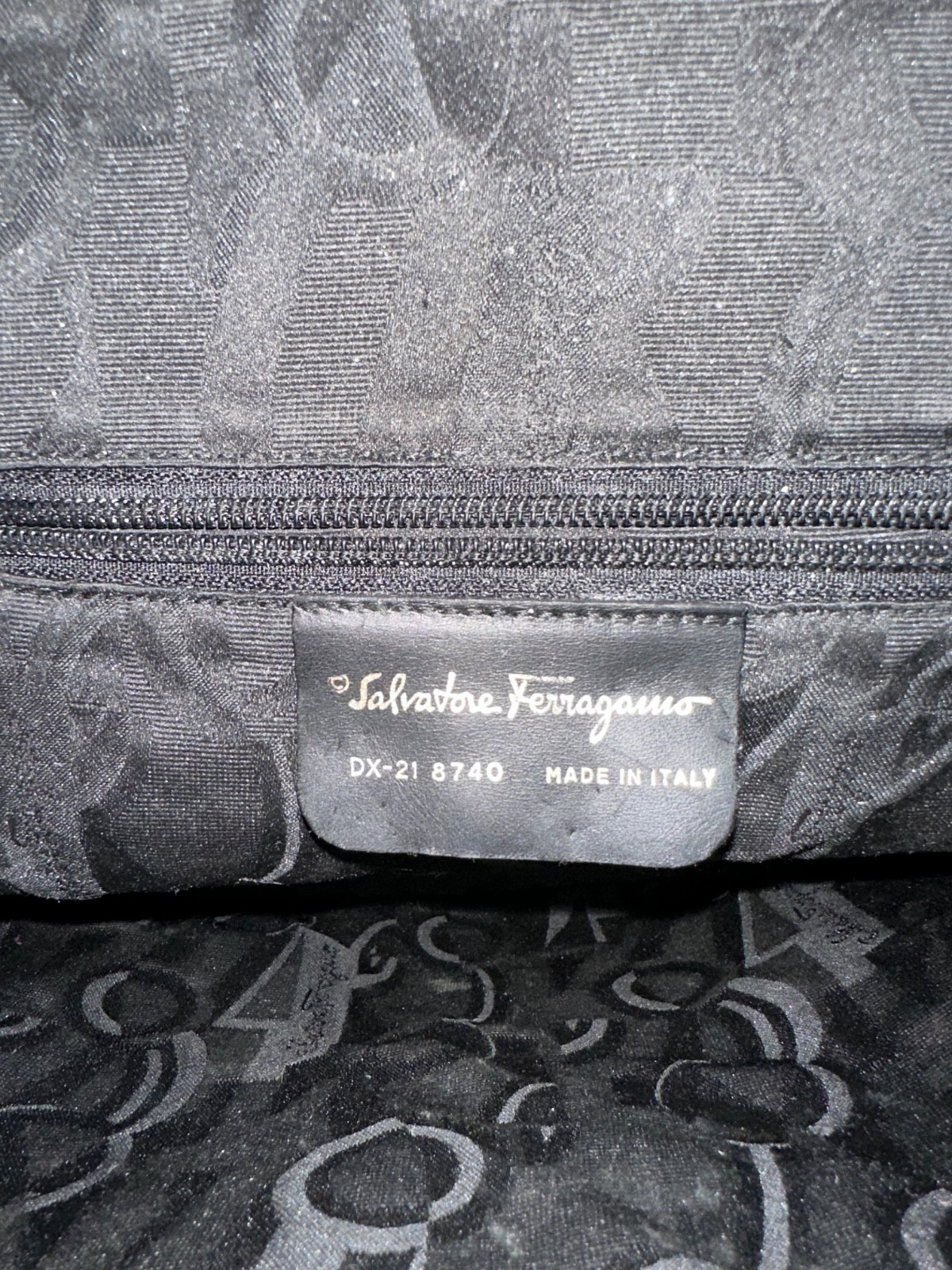 Salvatore Ferragamo Black Leather Front Pocket Satchel To Handle Bag