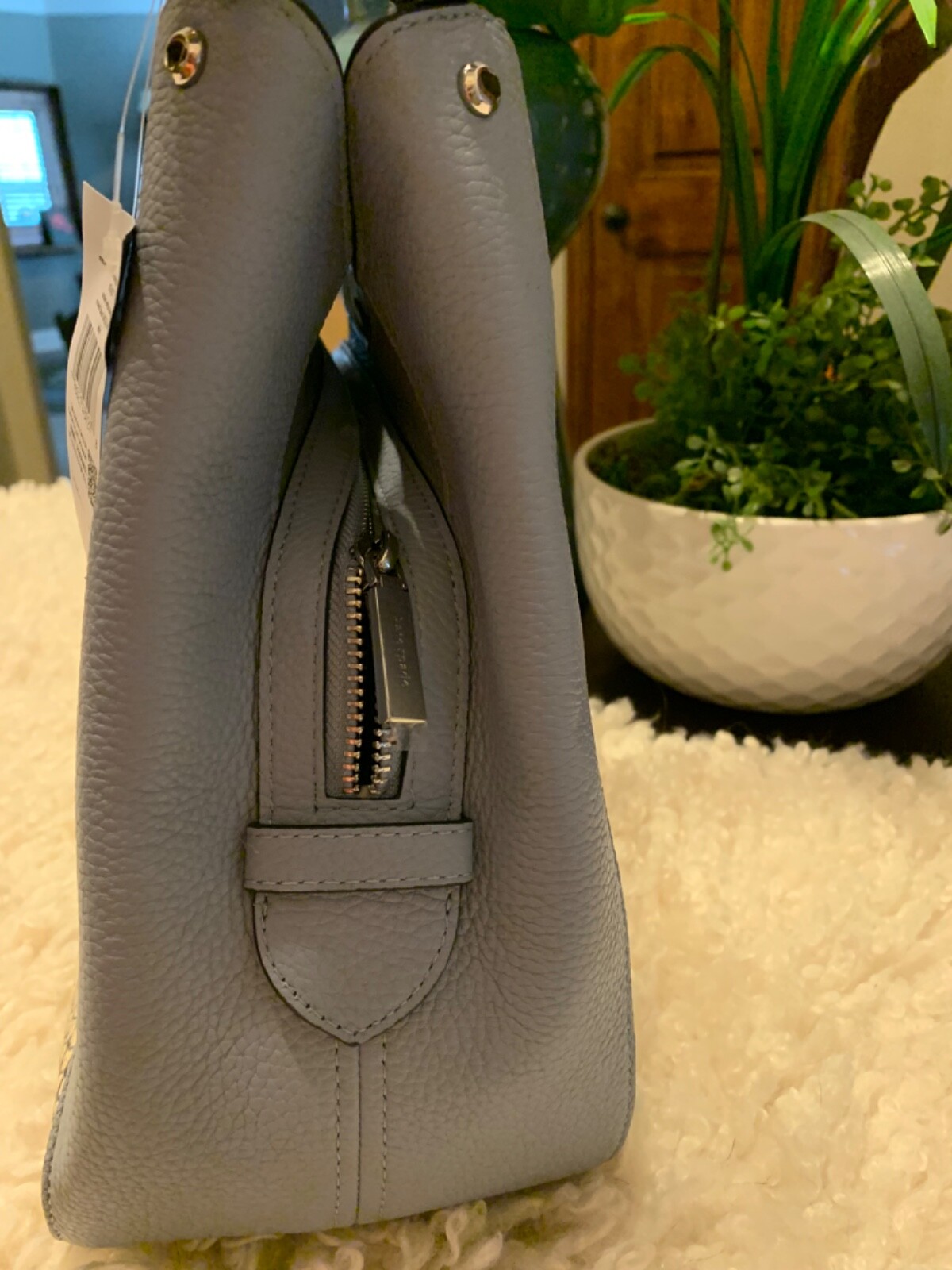 NWT Kate Spade Leila Snake Embossed Medium Triple Compartment Shoulder Bag Blue
