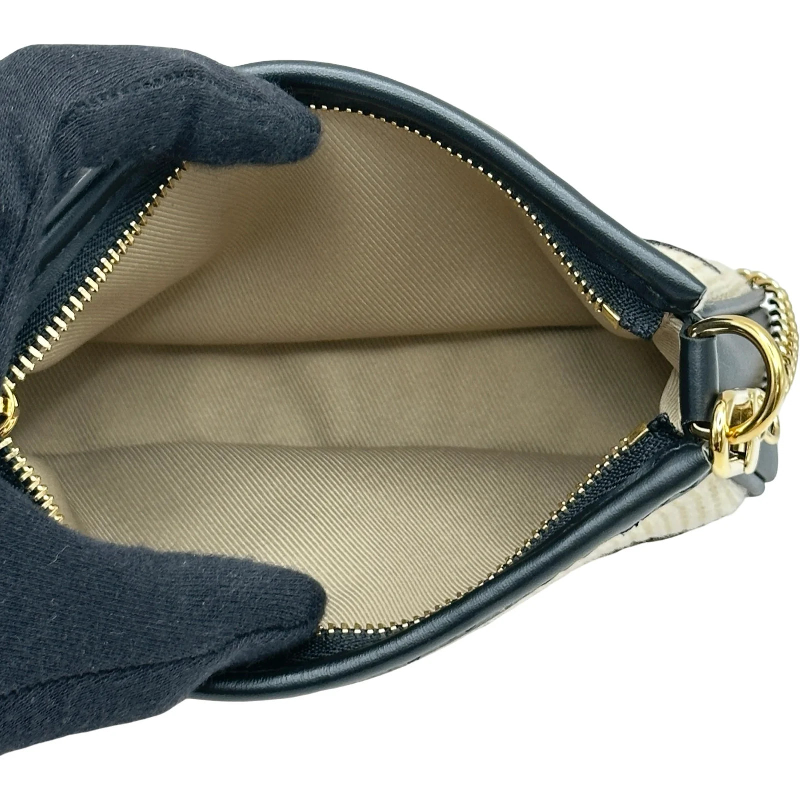 LOUIS VUITTON Mini Pochette Accessoires Beige / Black Bag M82472 #OKB7131