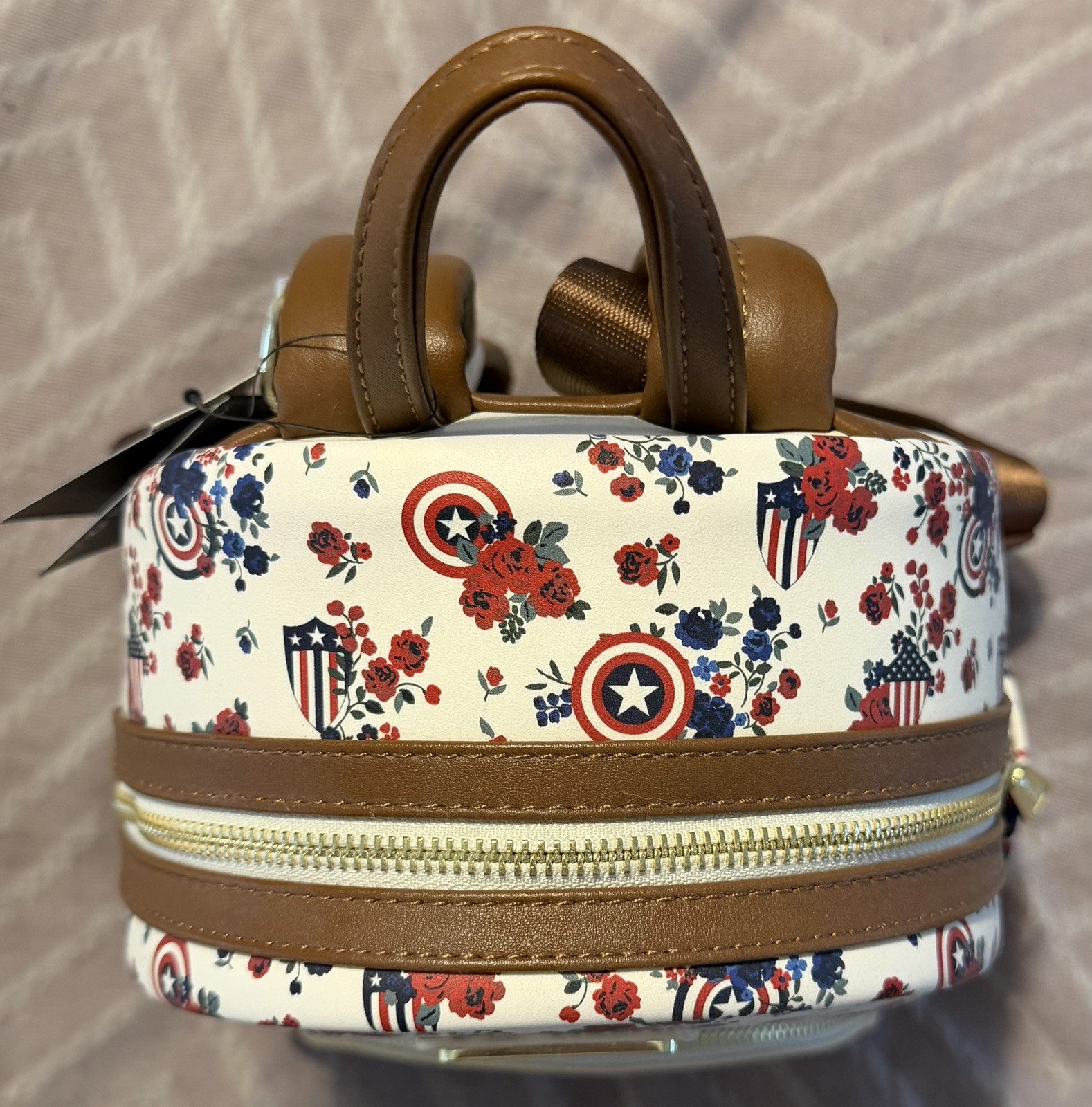 Loungefly Marvel Captain America Roses Shield Peggy Carter Steve Roger Backpack