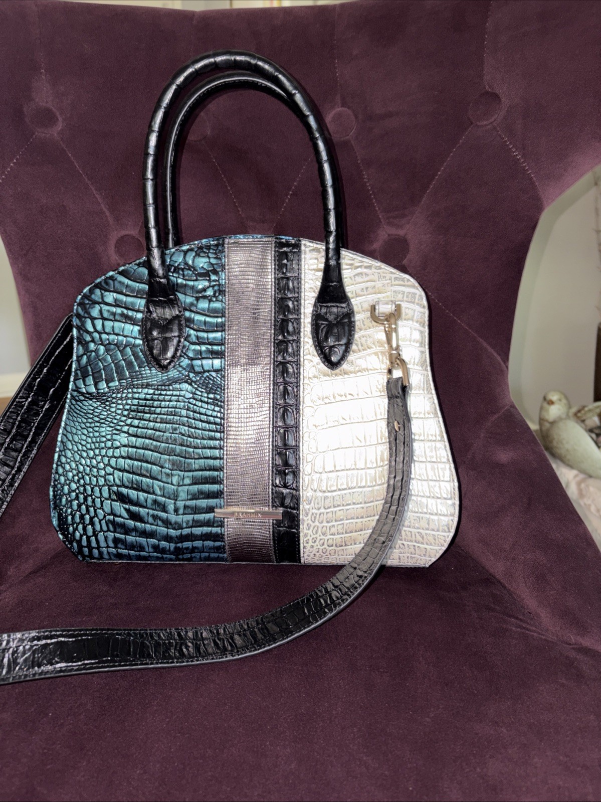 Brahmin Multi Color Leather Shoulder Bag