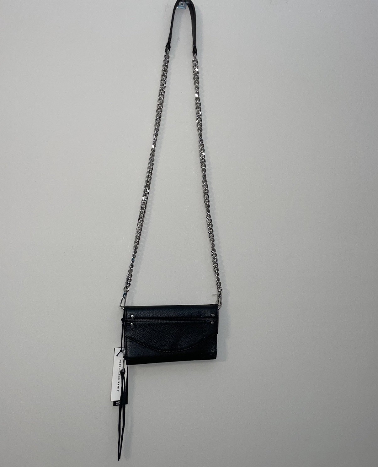 AIMEE KESTENBERG Delancey Black Leather Cross Body Wallet Wristlet NWT