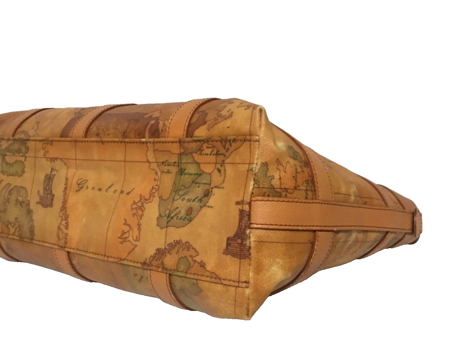 ALVIERO MARTINI 1A PRIMA CLASSE GEO MAP PVC LEATHER LARGE TOTE BAG