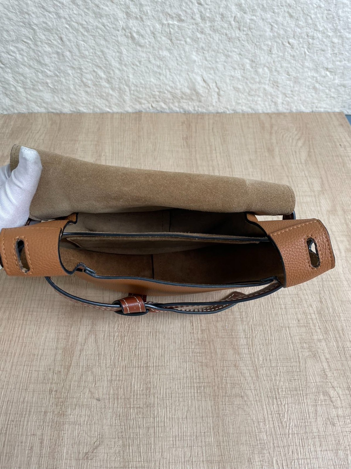 LOEWE Gate Saddle Crossbody Bag Large Brown Calfskin