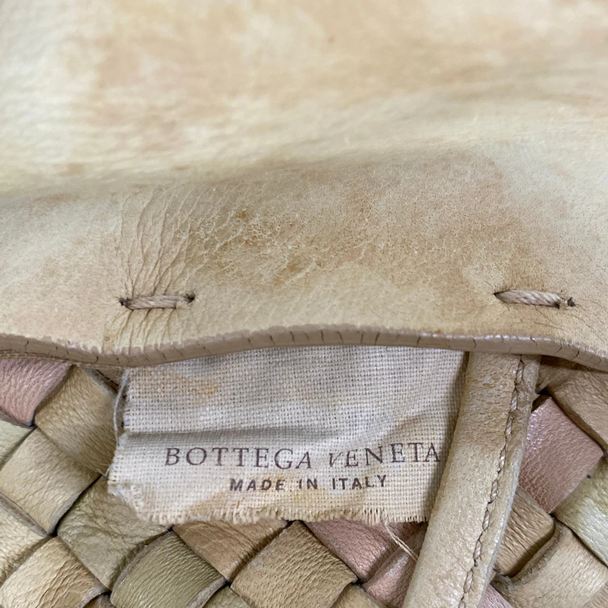 BOTTEGA VENETA Intrecciato Caba GM Cream Beige Leather Tote Bag