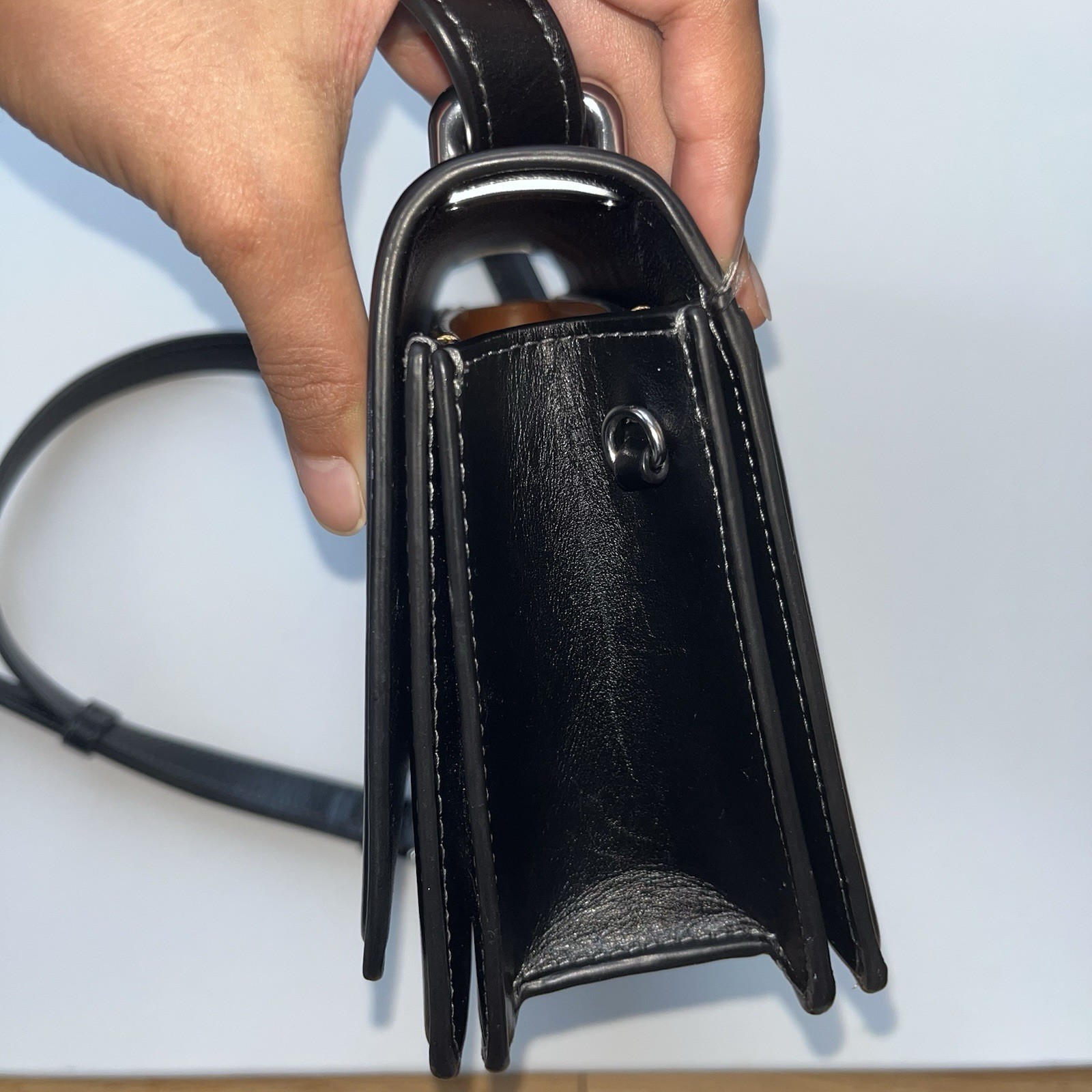 COACH Bandit shoulder bag Leather black CC416 Black/Silver Clasp