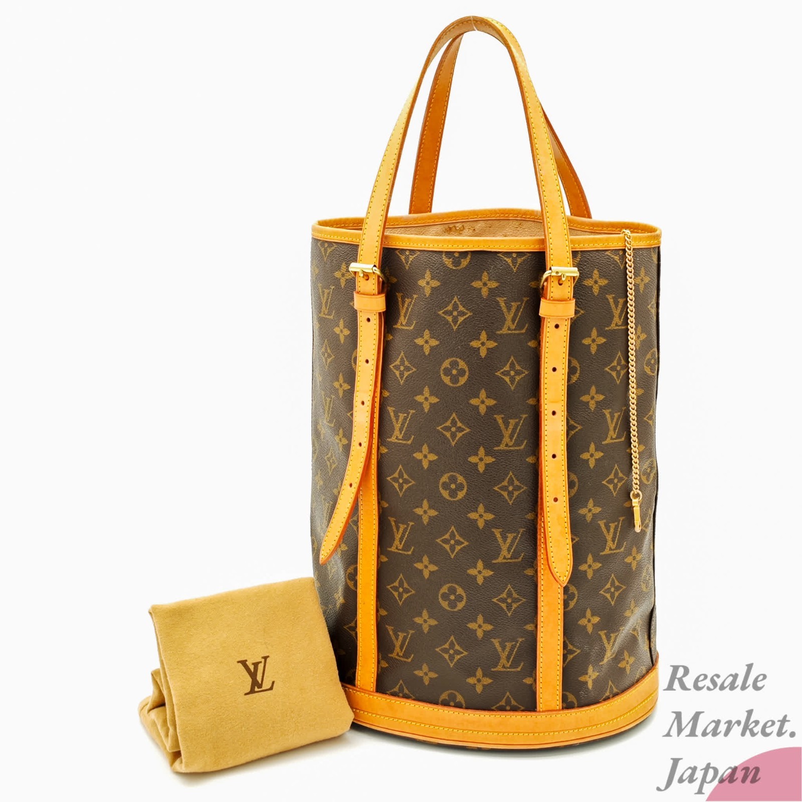 Louis Vuitton Monogram Bucket GM M42236 Tote Bucket Bag Brown Women’s LV Auth