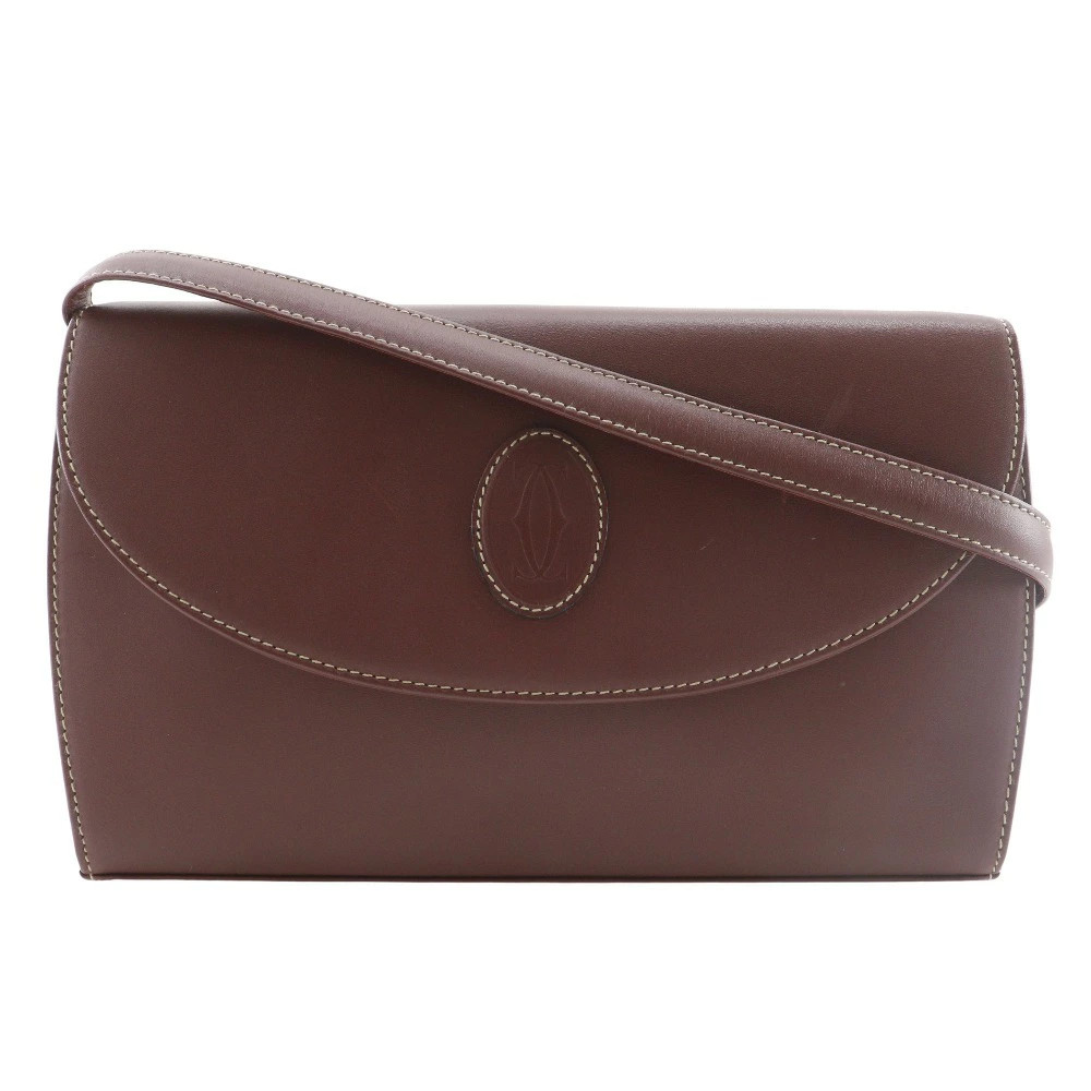 Cartier Must Line Shoulder Bag Calfskin Bordeaux with Papers Women’s #NB2342