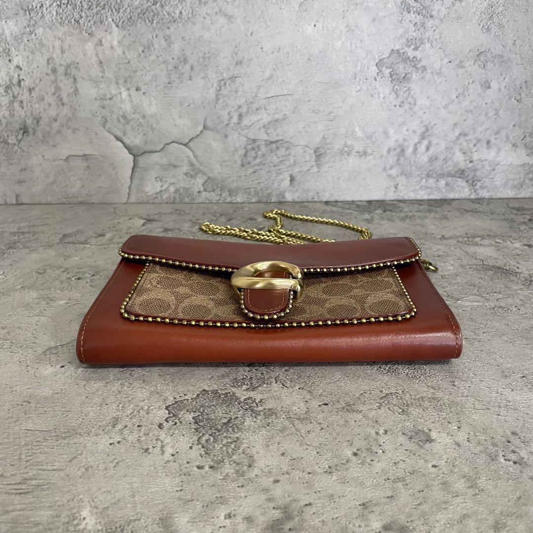 Excellent condition COACH shoulder bag chain tabby bead chain PVC leather