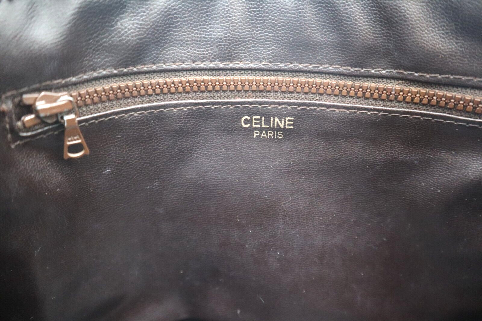 CELINE Clutch Bag Macadam PVC Leather Auth