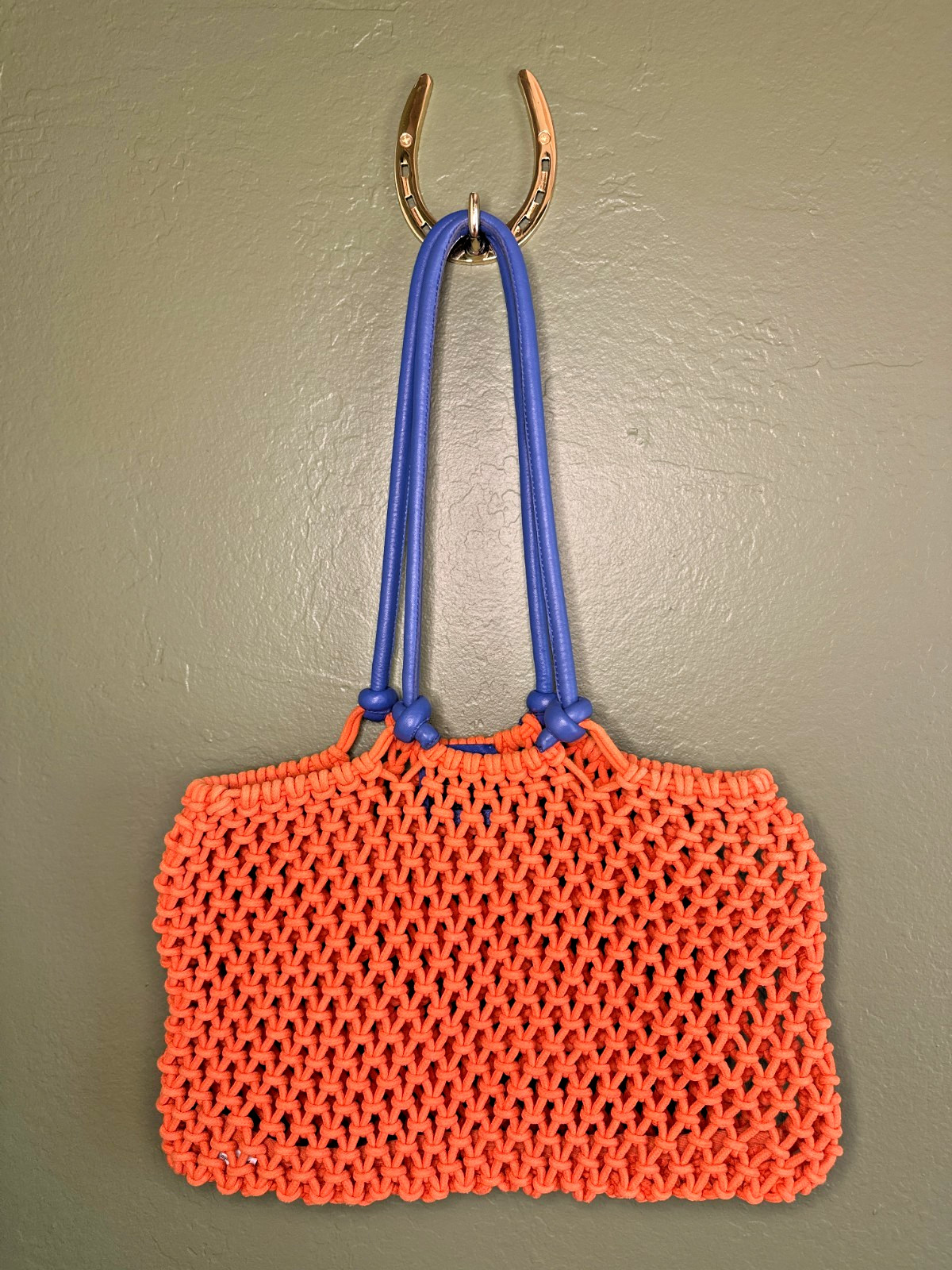 Clare V Sandy Beach Bag/Tote Woven Cotton Rope Leather Handles