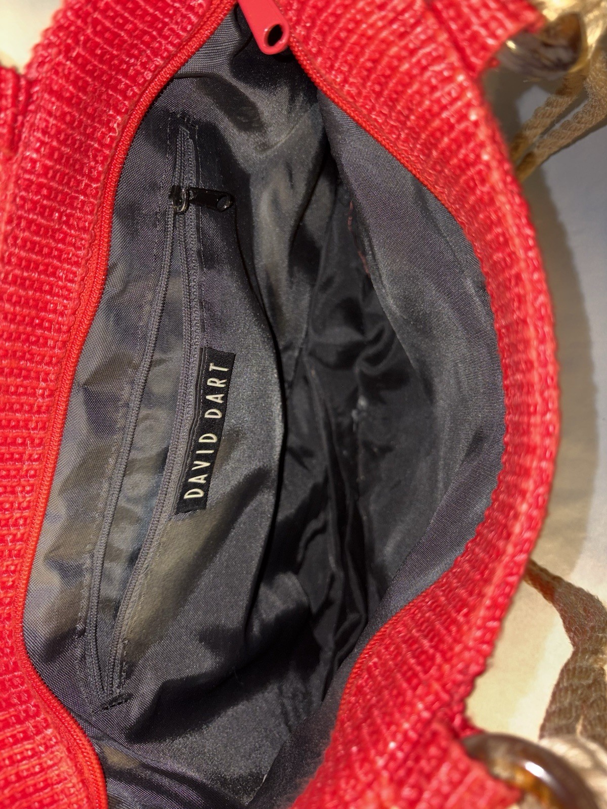 1990s David Dart Red Textured Shoulder Bag Or Tote Excellent Condition!