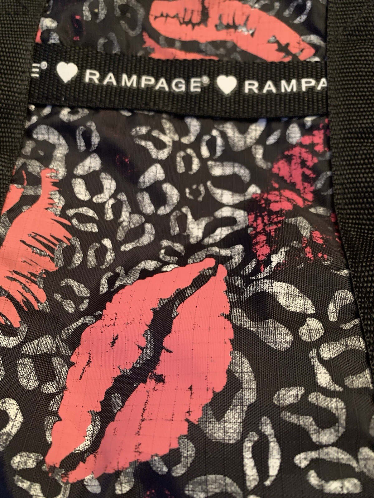 Rampage Small Duffle Bag Leopard Print with Lips! 💋❤️🐆 Approx 13 x 8