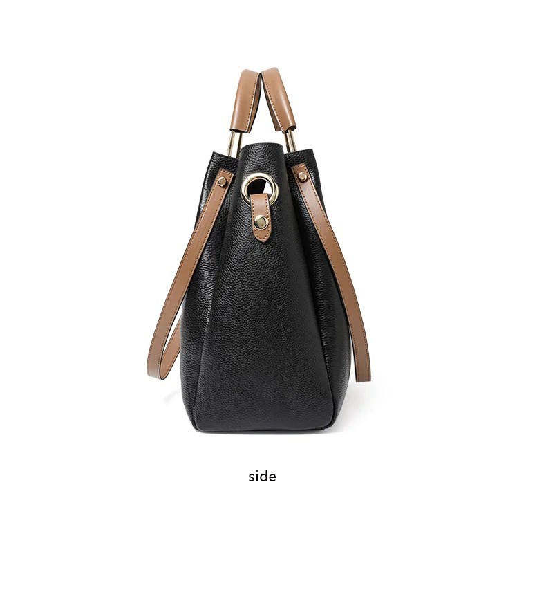 Genuine Cowhide Leather Tote Bag Women Large Shoulder Bag Handbag purse