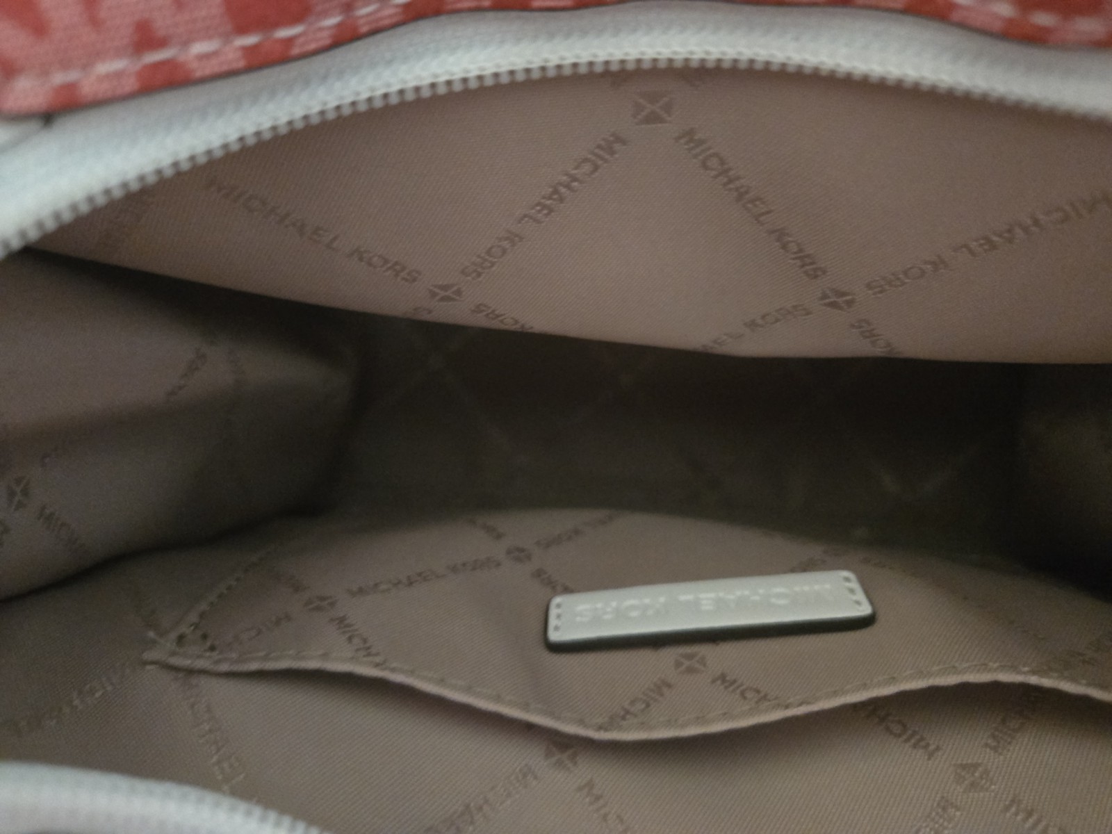 Michael Kors Logo Satchel Multicolor Small Top Handle Zip Detachable Strap