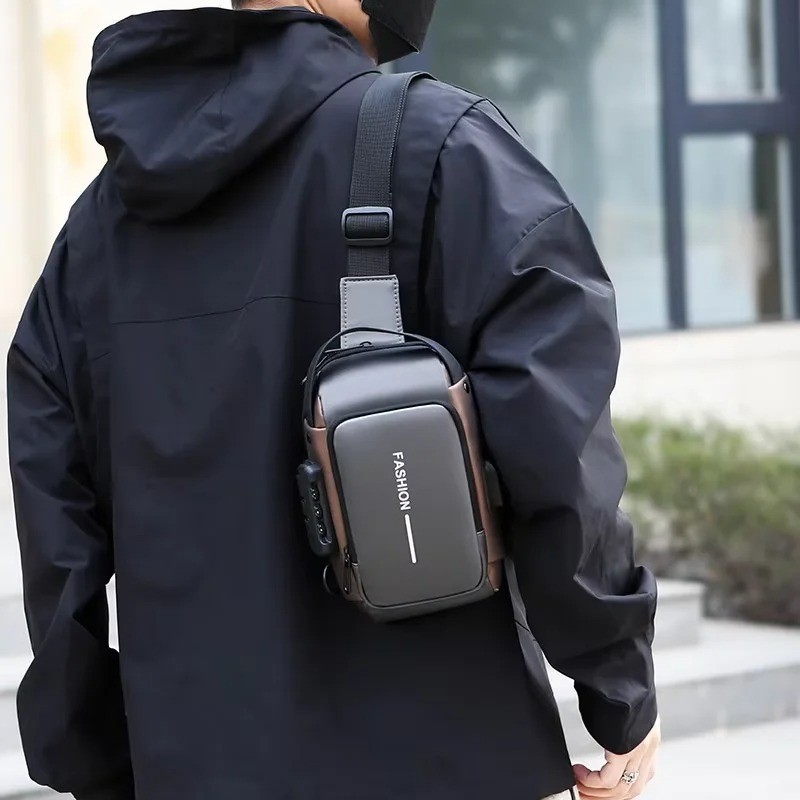 Sac à bandoulière élégant pour hommes – Tissu Oxford durable, sac de poitrine à