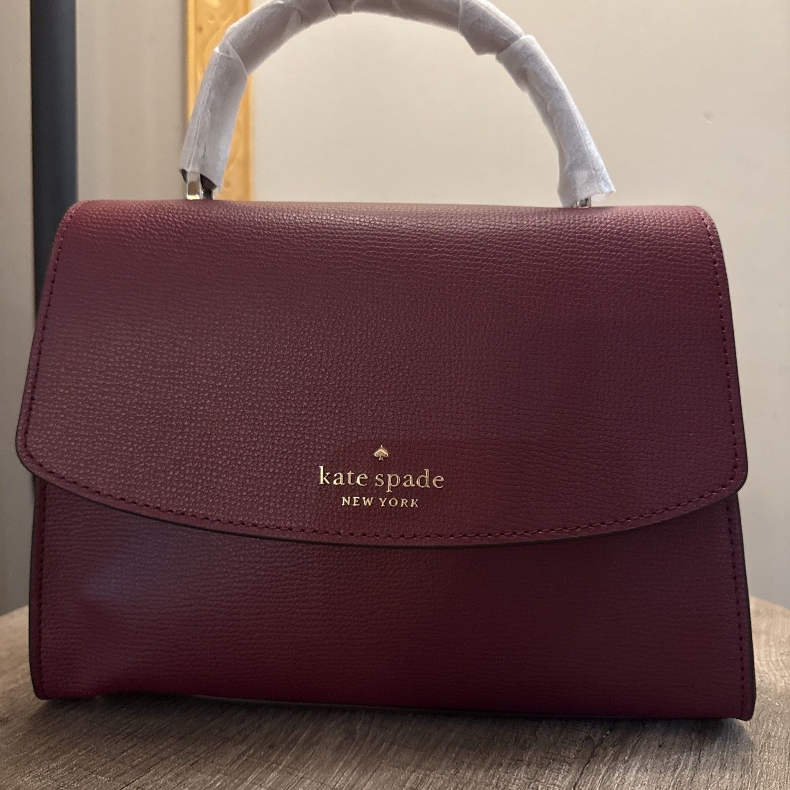NWT Kate Spade Darcy Top Handle Satchel Leather BlackBerry – FREE SHIPPING