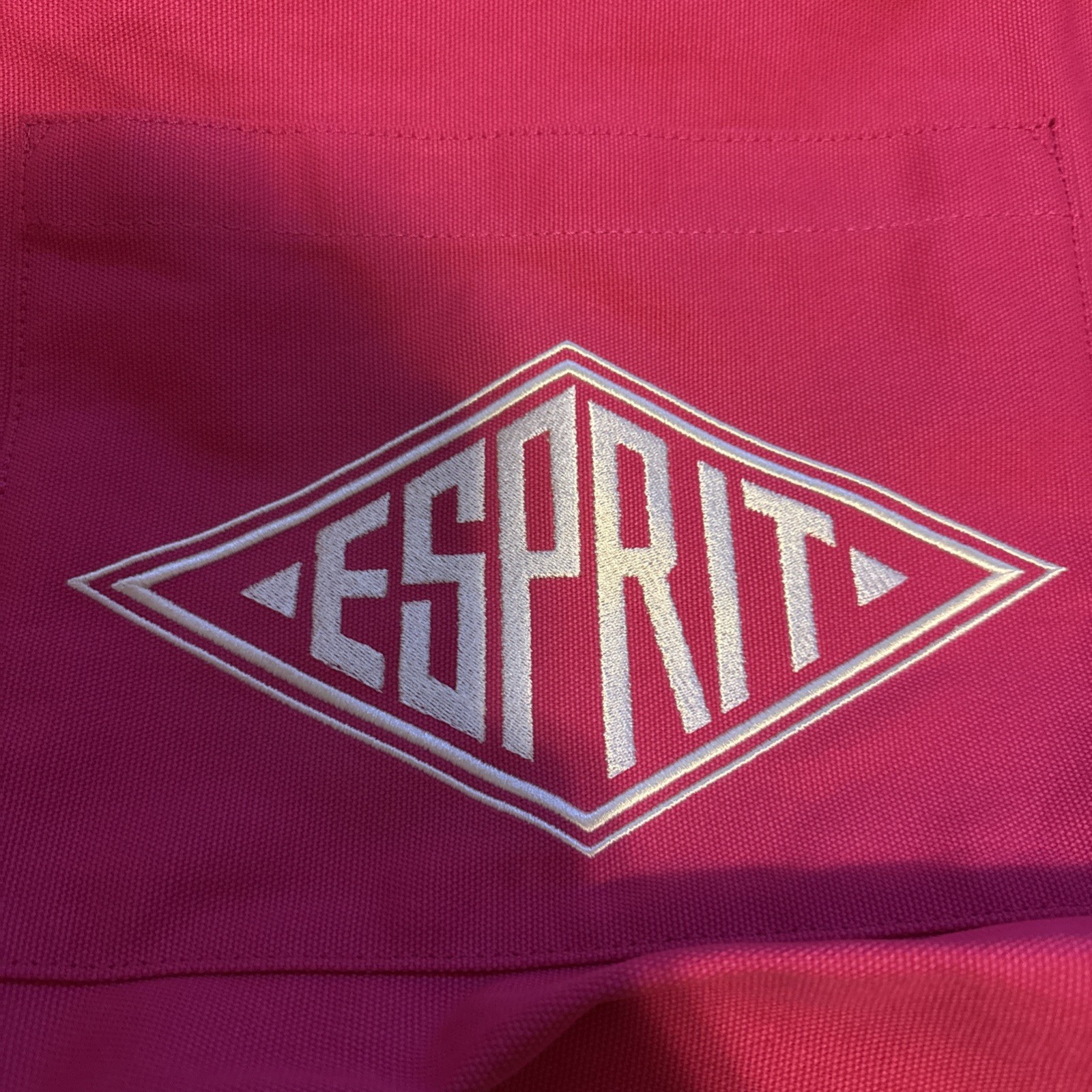 ESPRIT 90’s Style Pink & Yellow & White Canvas Logo Tote Authentic NWT